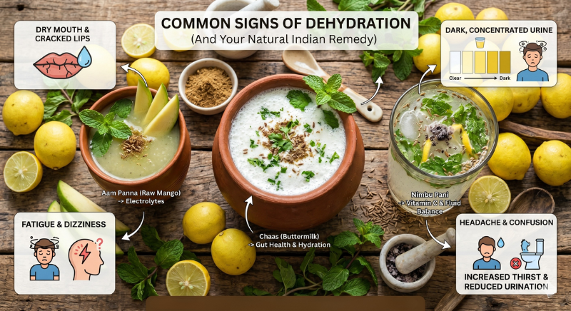 5 Signs of Dehydration & Traditional Indian Drinks to Fix It